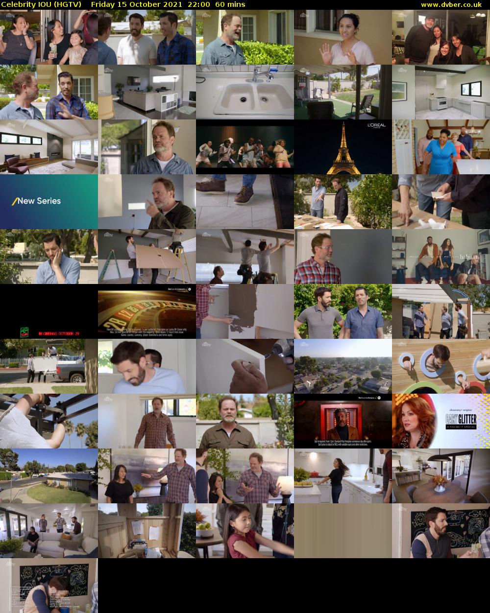 Celebrity IOU (HGTV) Friday 15 October 2021 22:00 - 23:00