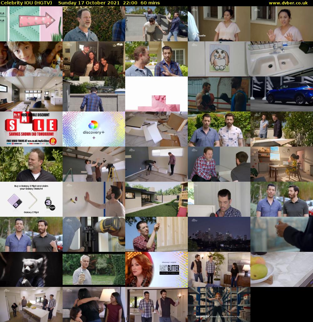 Celebrity IOU (HGTV) Sunday 17 October 2021 22:00 - 23:00
