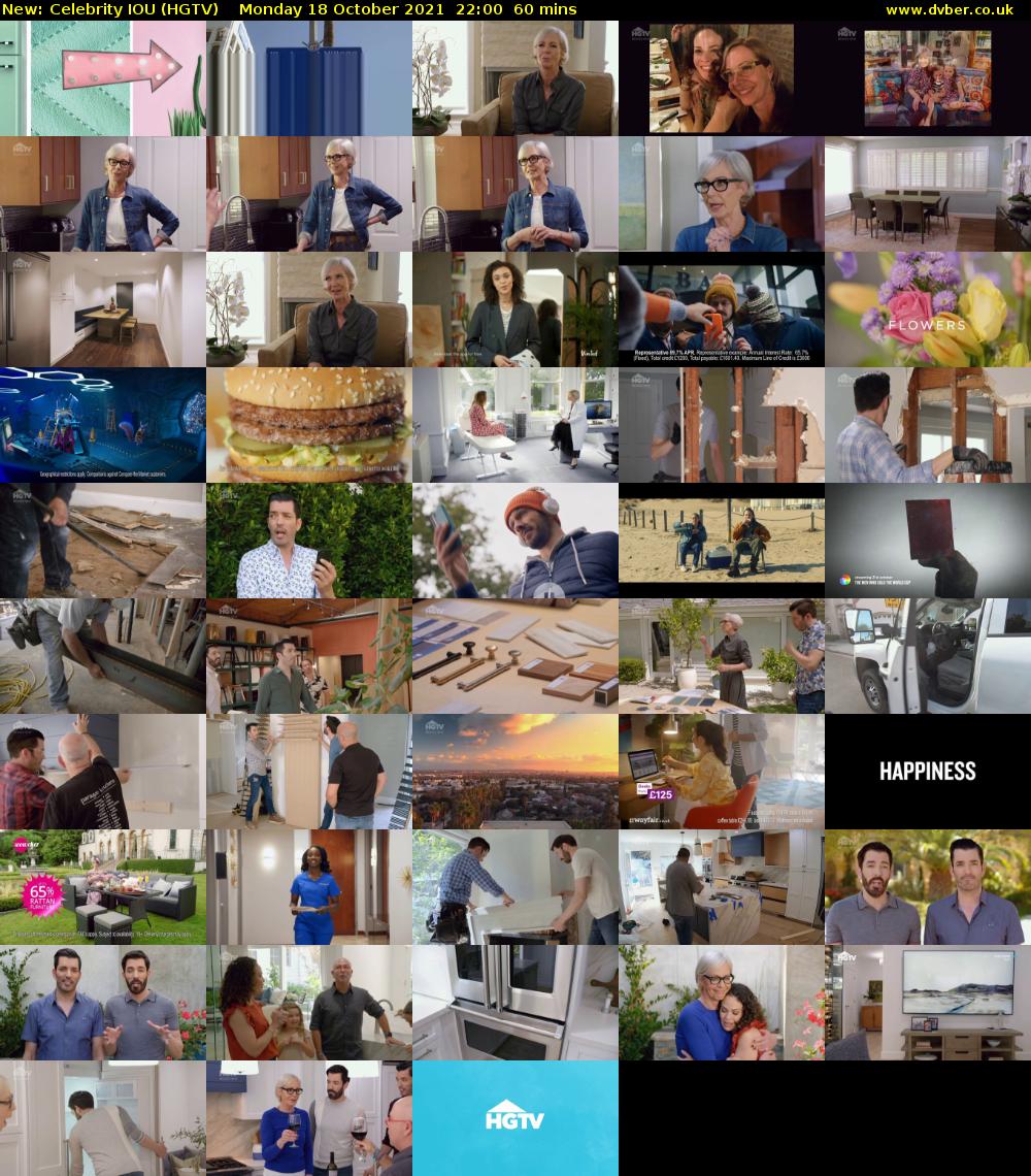 Celebrity IOU (HGTV) Monday 18 October 2021 22:00 - 23:00