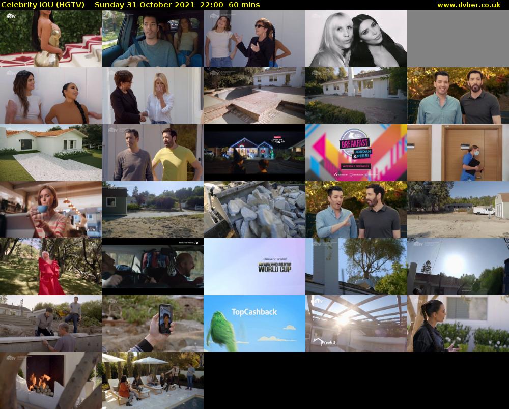 Celebrity IOU (HGTV) Sunday 31 October 2021 22:00 - 23:00