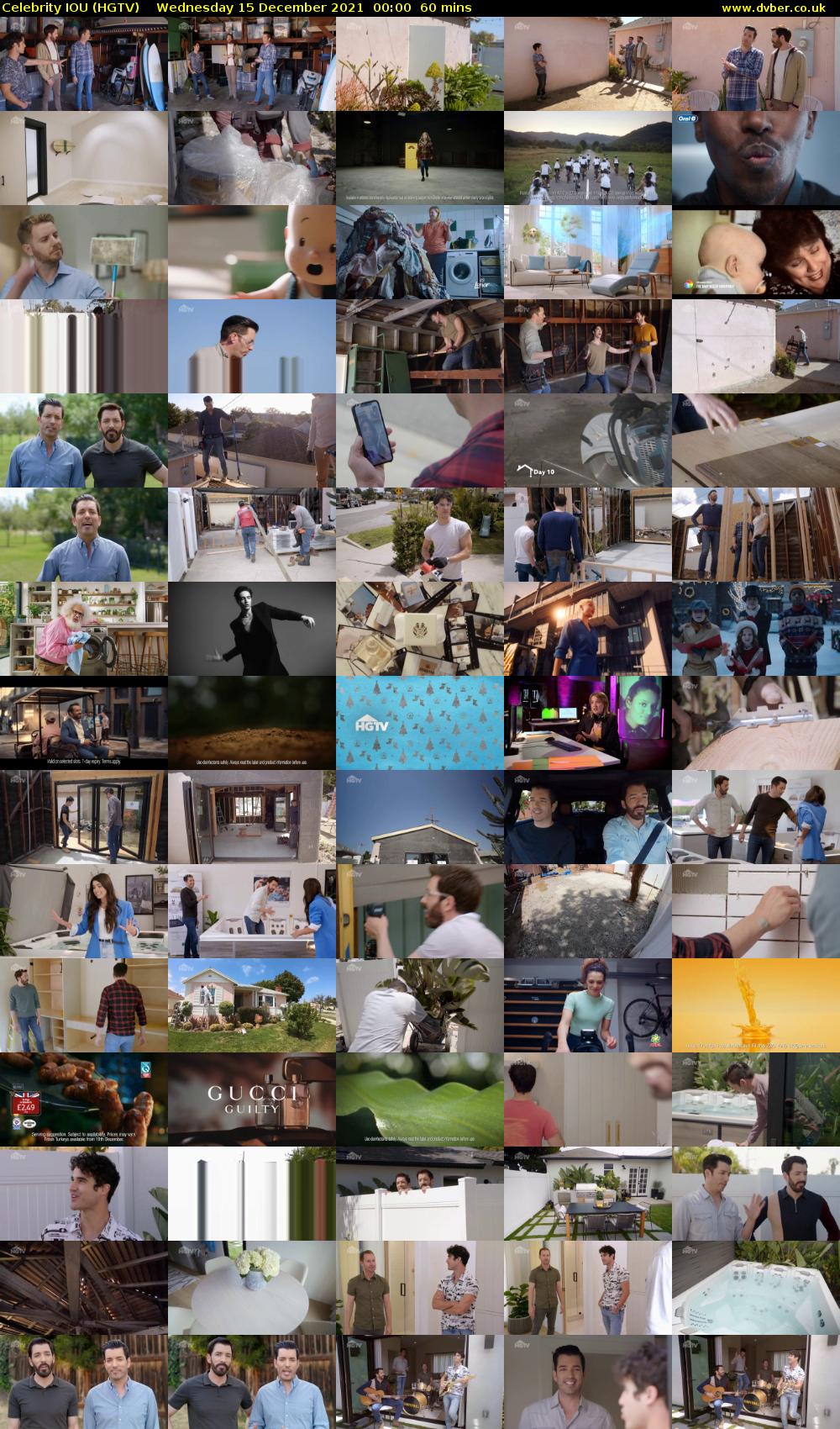 Celebrity IOU (HGTV) Wednesday 15 December 2021 00:00 - 01:00