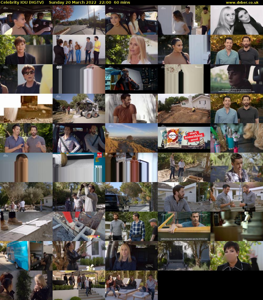 Celebrity IOU (HGTV) Sunday 20 March 2022 22:00 - 23:00