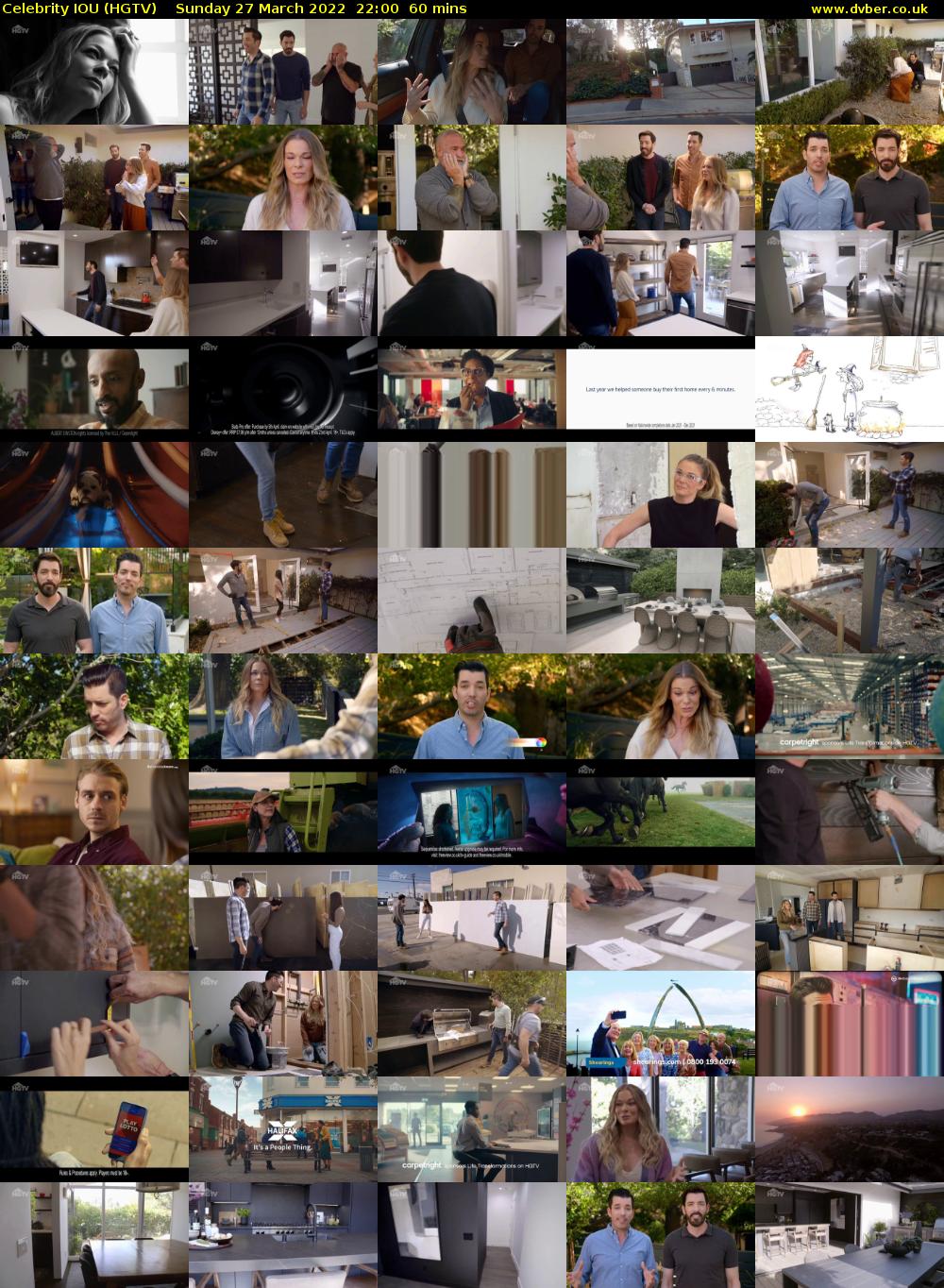Celebrity IOU (HGTV) Sunday 27 March 2022 22:00 - 23:00