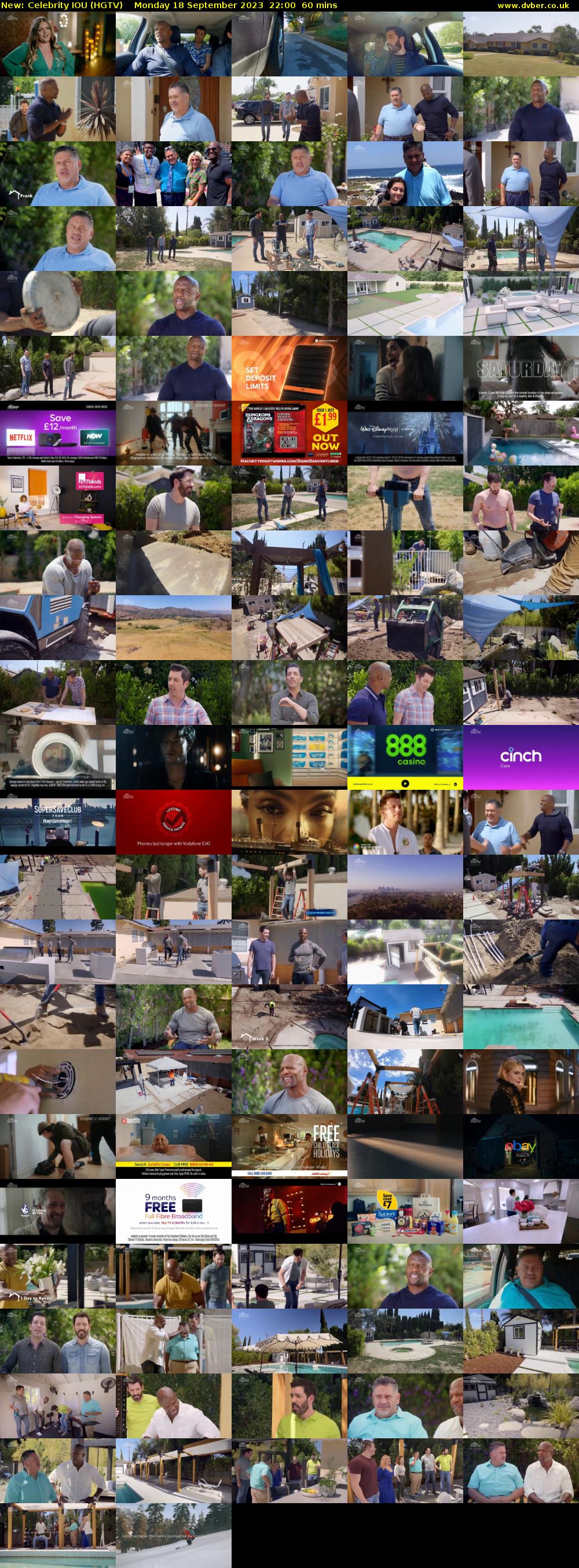 Celebrity IOU (HGTV) Monday 18 September 2023 22:00 - 23:00