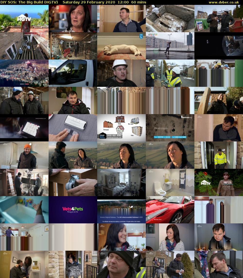 DIY SOS: The Big Build (HGTV) Saturday 29 February 2020 12:00 - 13:00
