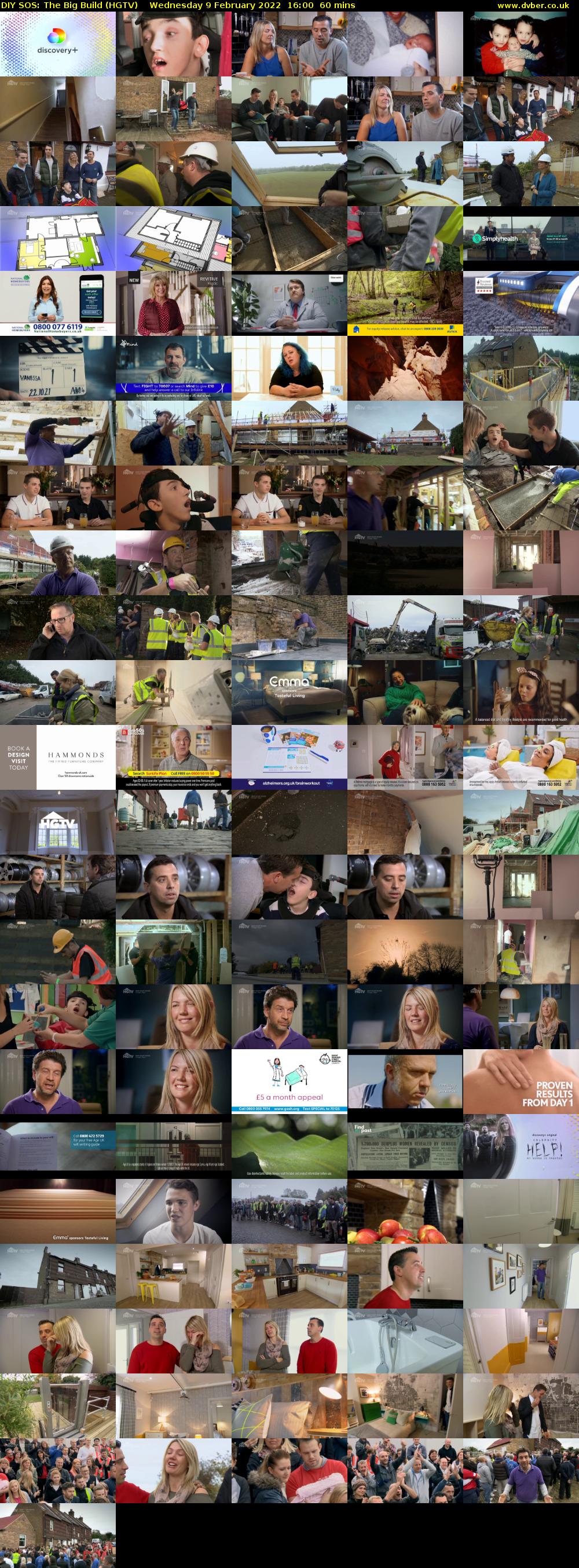 DIY SOS: The Big Build (HGTV) Wednesday 9 February 2022 16:00 - 17:00