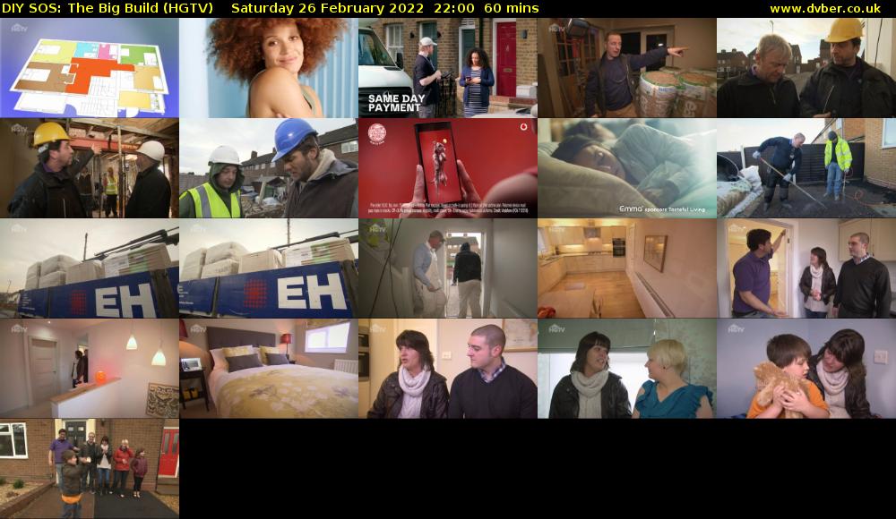 DIY SOS: The Big Build (HGTV) Saturday 26 February 2022 22:00 - 23:00