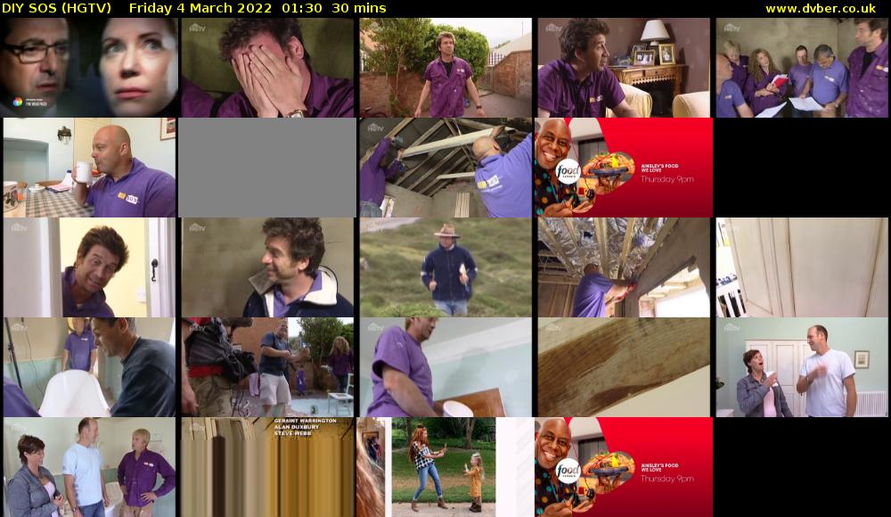 DIY SOS (HGTV) Friday 4 March 2022 01:30 - 02:00