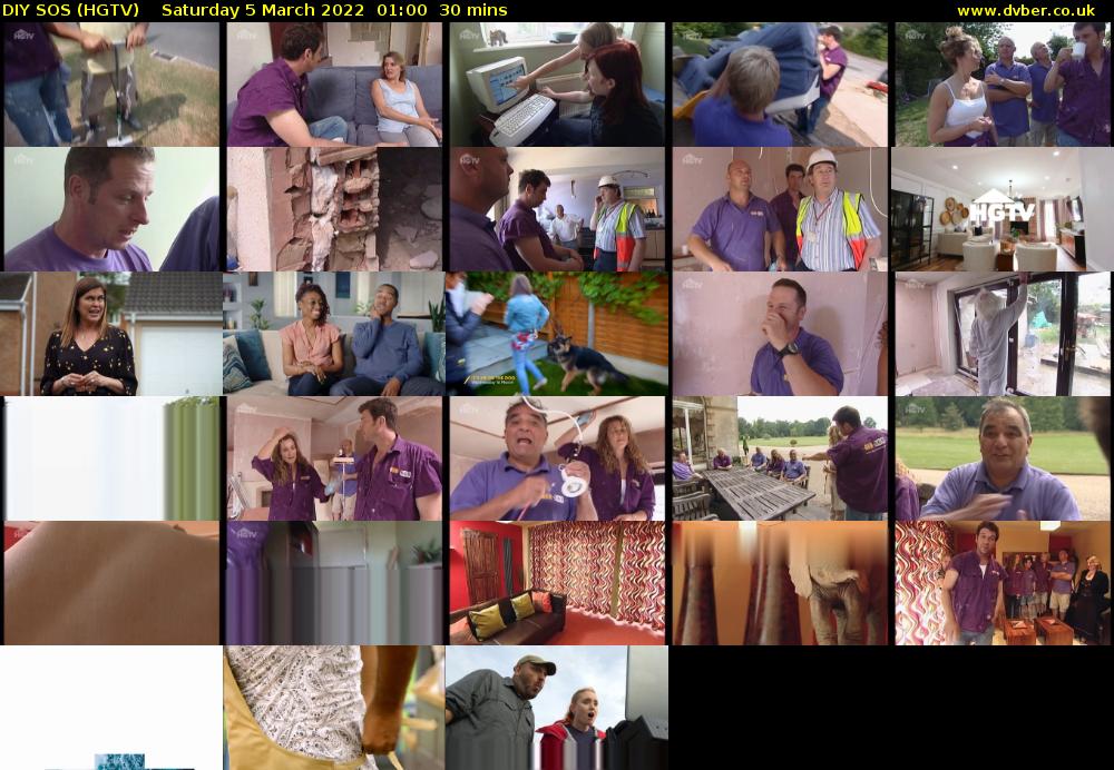 DIY SOS (HGTV) Saturday 5 March 2022 01:00 - 01:30