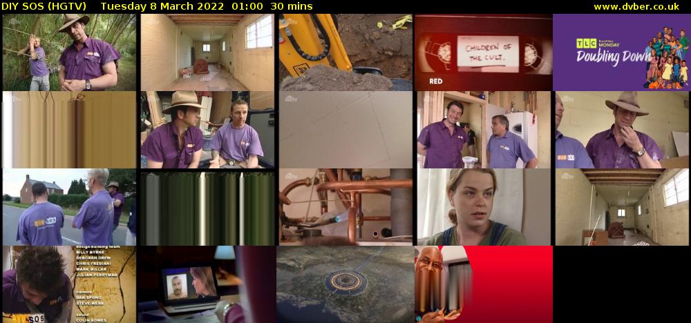 DIY SOS (HGTV) Tuesday 8 March 2022 01:00 - 01:30