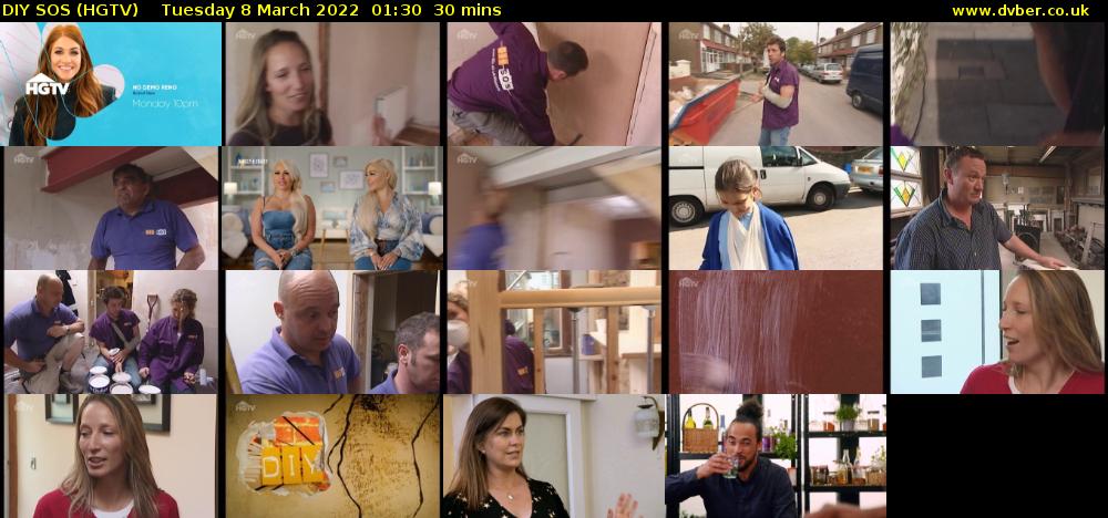 DIY SOS (HGTV) Tuesday 8 March 2022 01:30 - 02:00