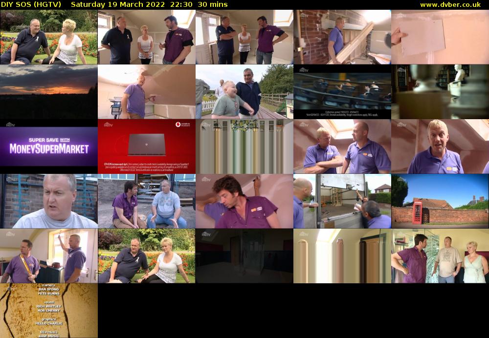 DIY SOS (HGTV) Saturday 19 March 2022 22:30 - 23:00