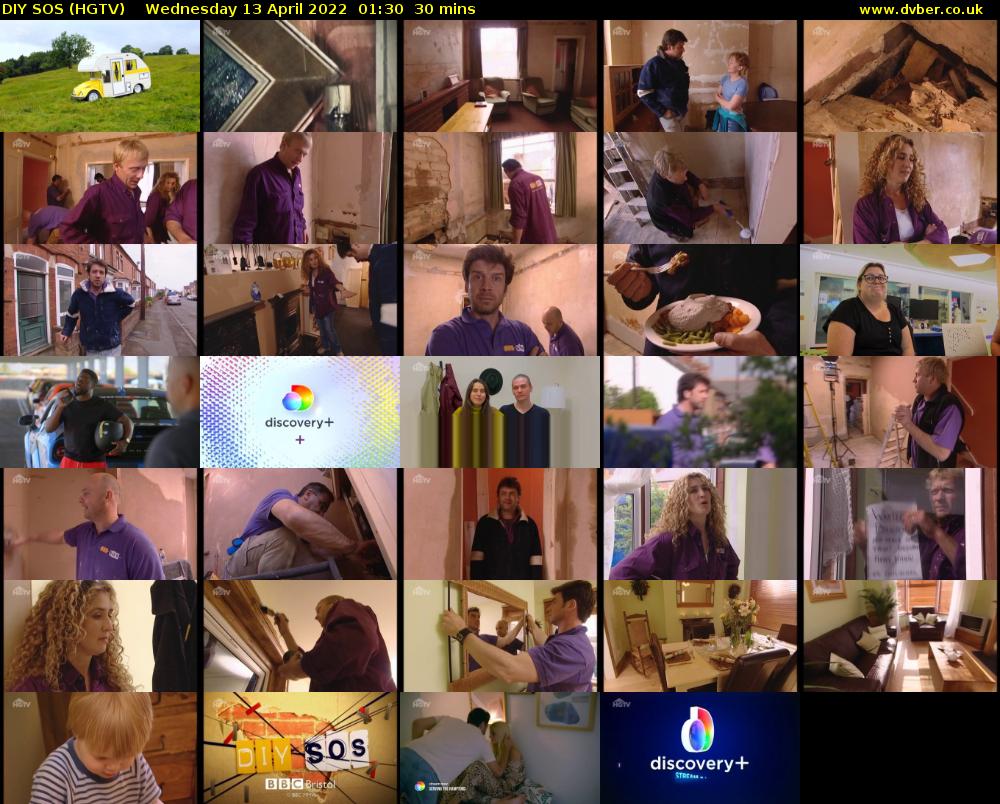 DIY SOS (HGTV) Wednesday 13 April 2022 01:30 - 02:00