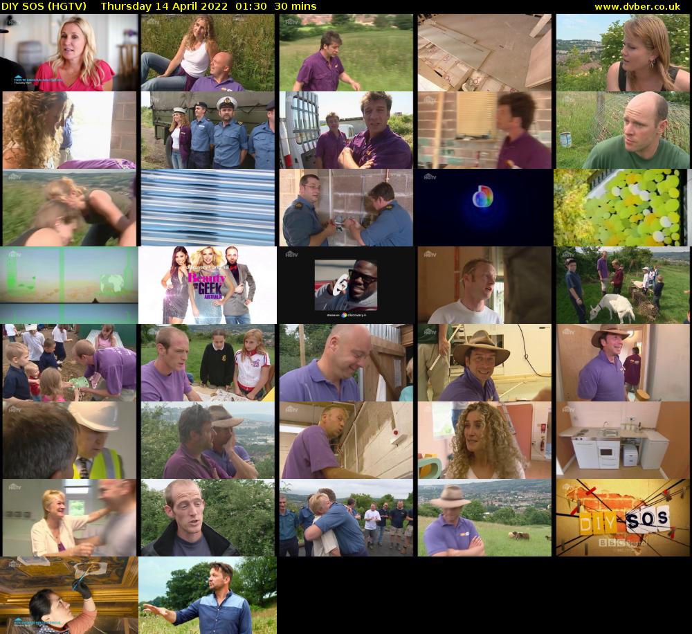 DIY SOS (HGTV) Thursday 14 April 2022 01:30 - 02:00