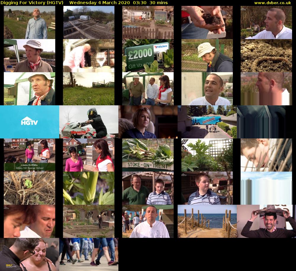 Digging For Victory (HGTV) Wednesday 4 March 2020 03:30 - 04:00