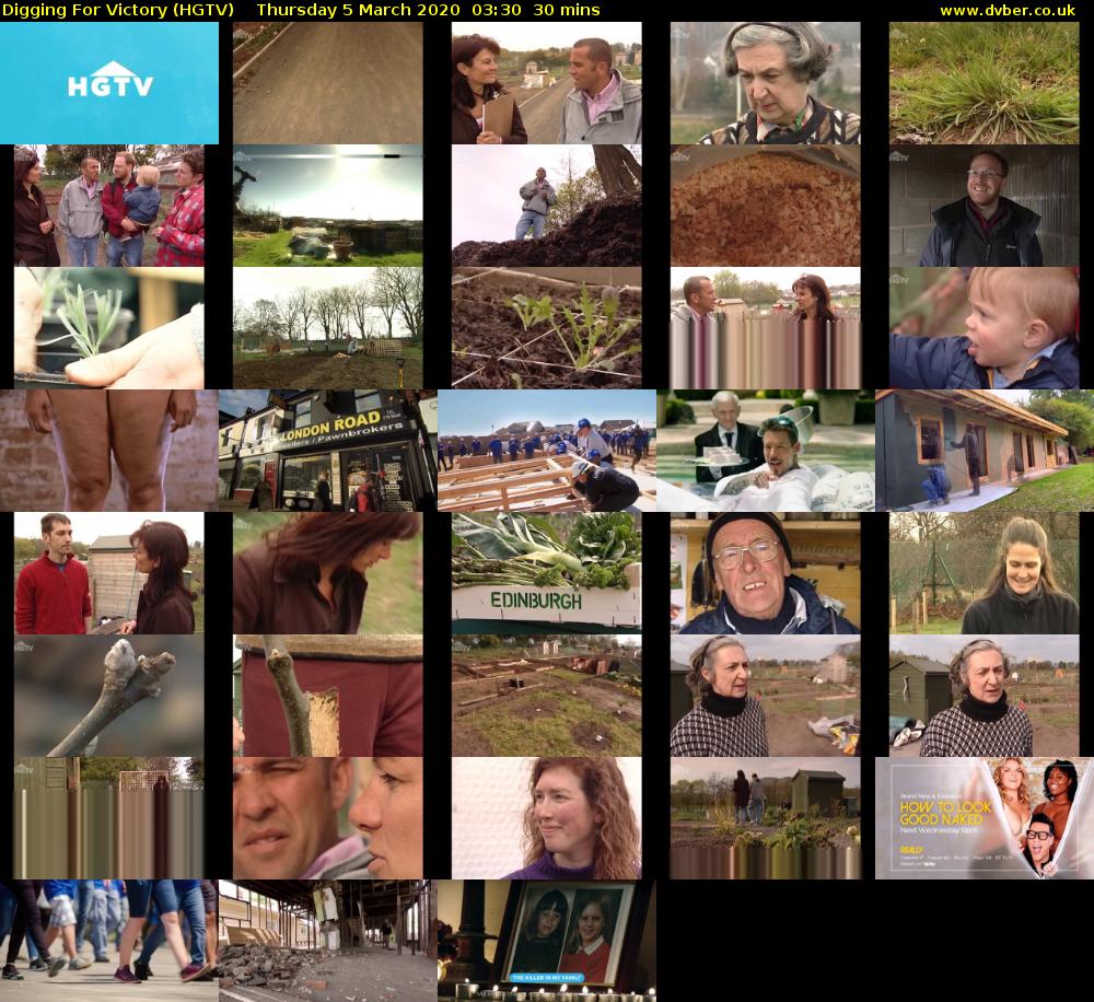 Digging For Victory (HGTV) Thursday 5 March 2020 03:30 - 04:00