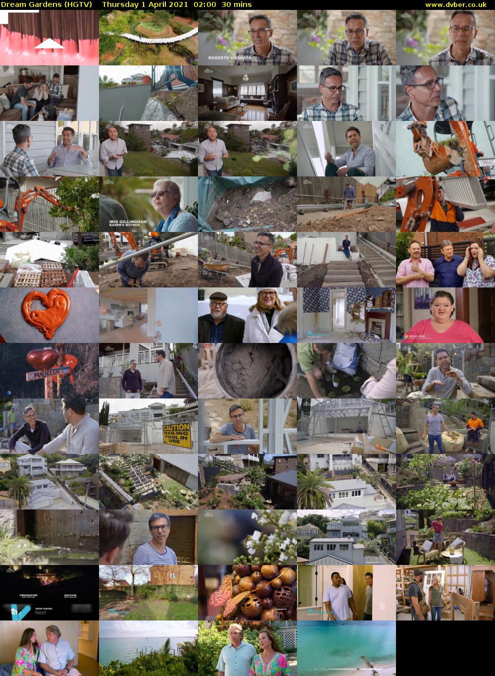 Dream Gardens (HGTV) Thursday 1 April 2021 02:00 - 02:30