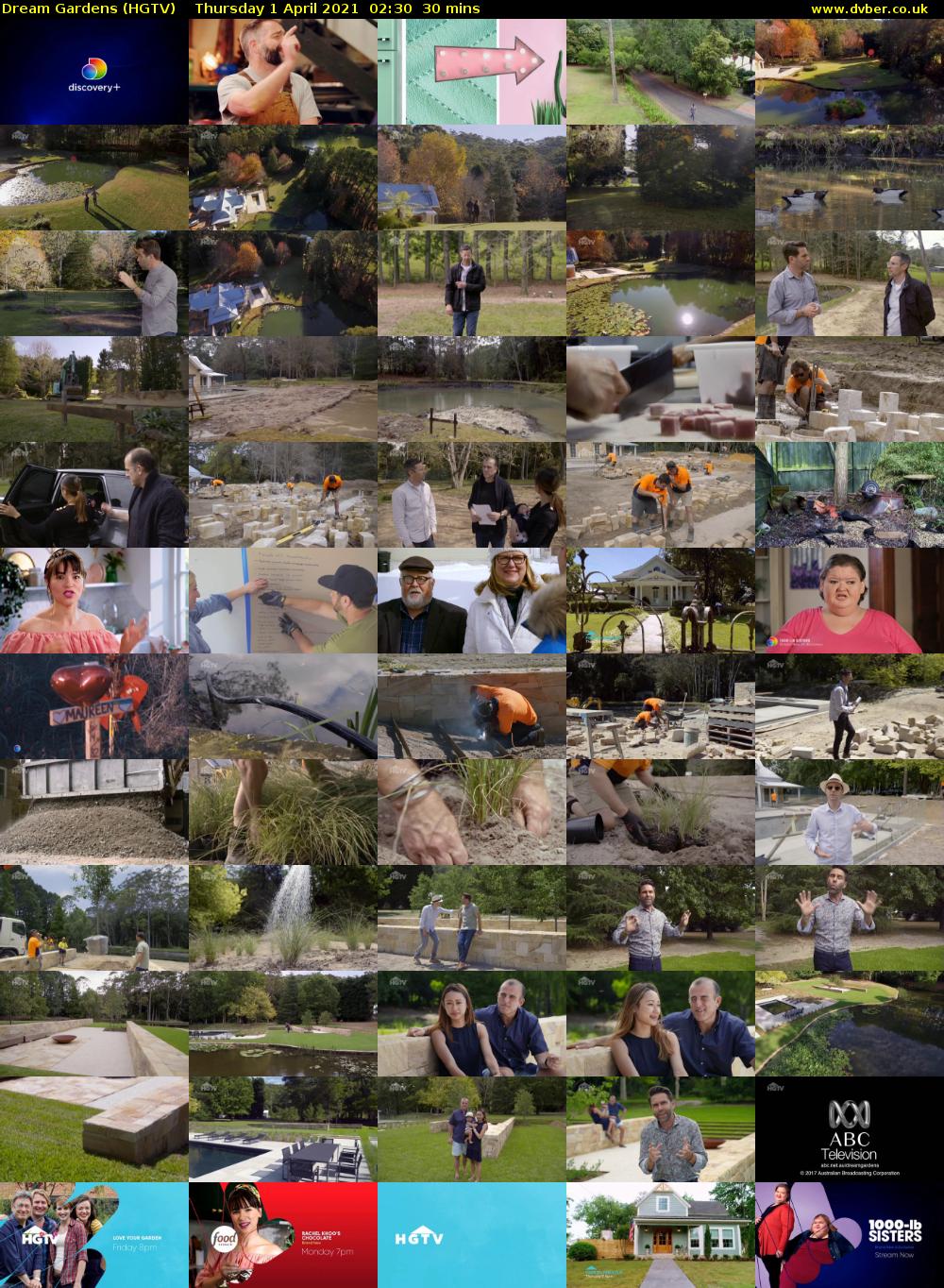 Dream Gardens (HGTV) Thursday 1 April 2021 02:30 - 03:00