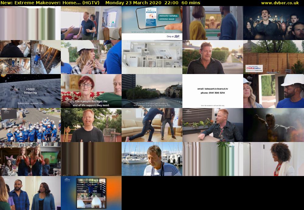 Extreme Makeover: Home... (HGTV) Monday 23 March 2020 22:00 - 23:00
