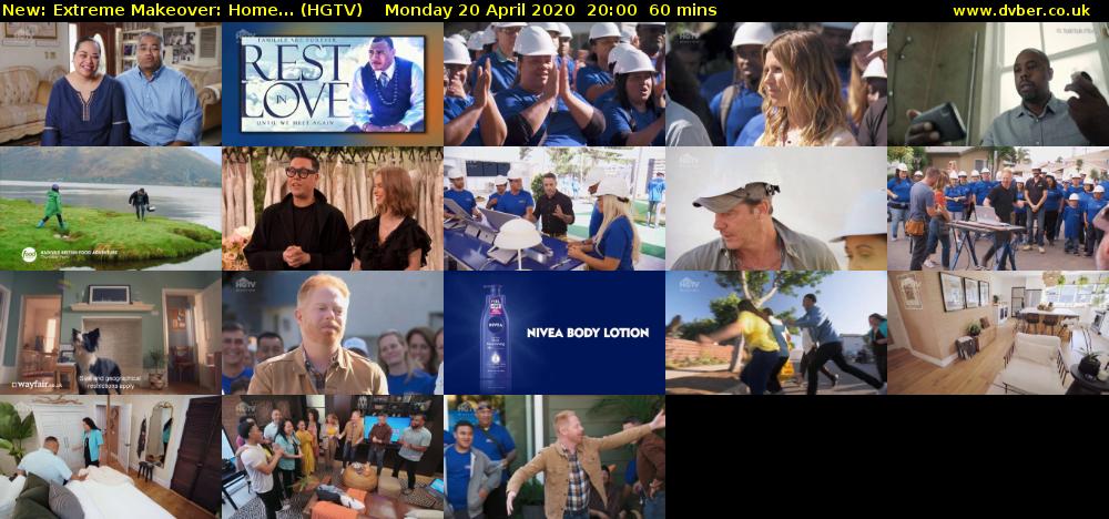 Extreme Makeover: Home... (HGTV) Monday 20 April 2020 20:00 - 21:00