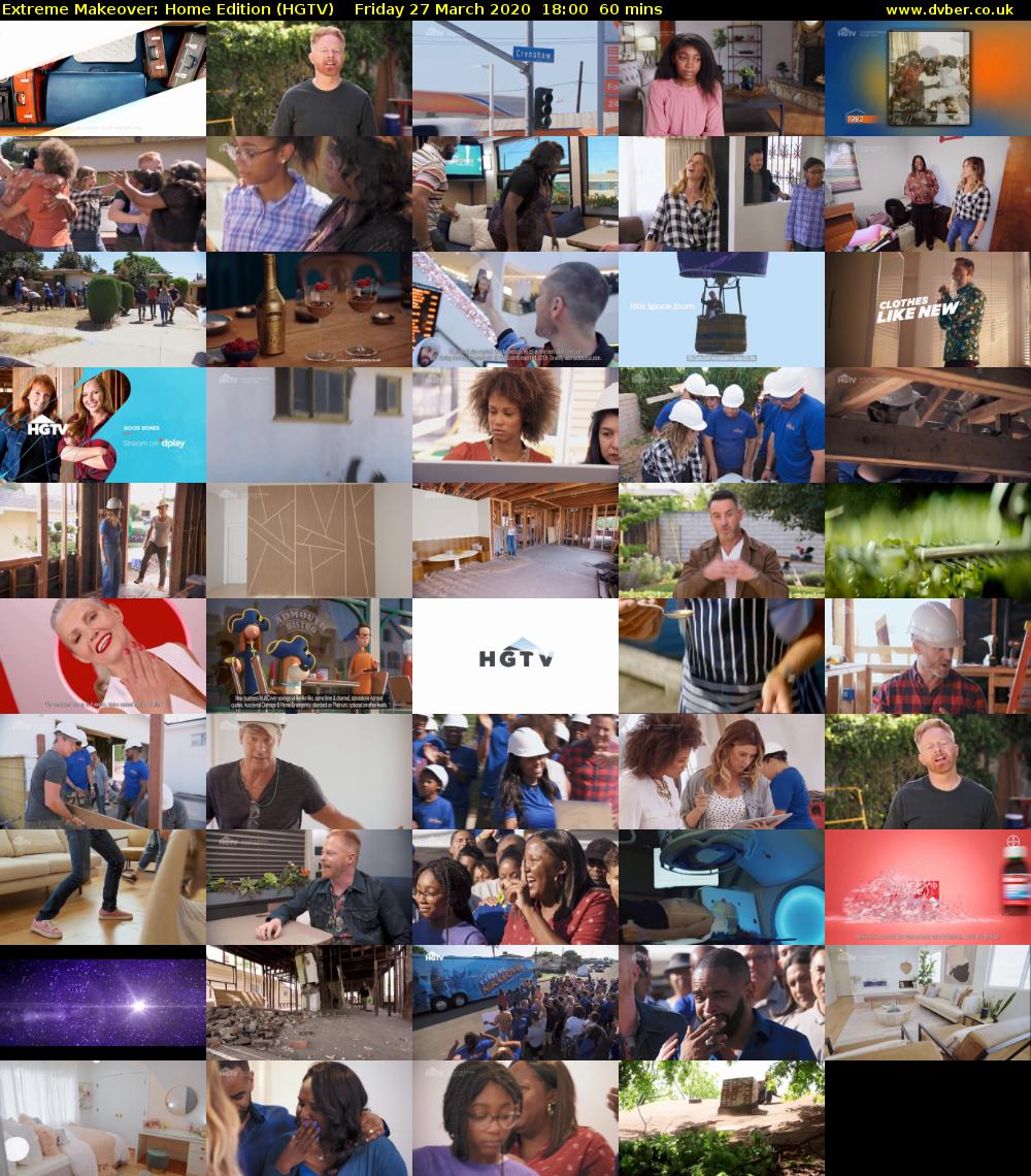 Extreme Makeover: Home Edition (HGTV) Friday 27 March 2020 18:00 - 19:00