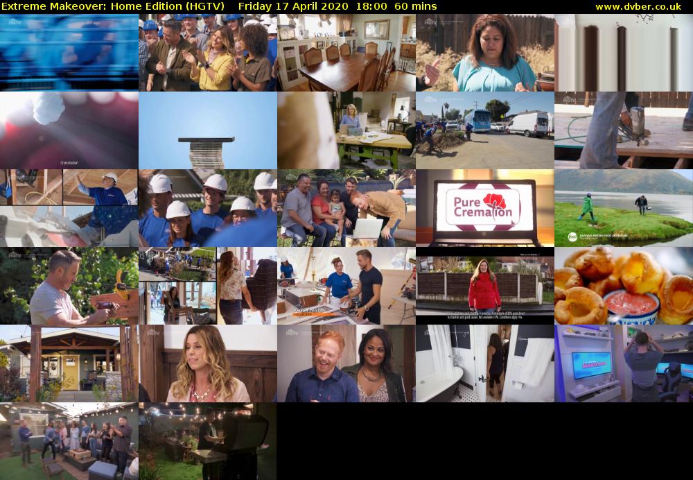 Extreme Makeover: Home Edition (HGTV) Friday 17 April 2020 18:00 - 19:00