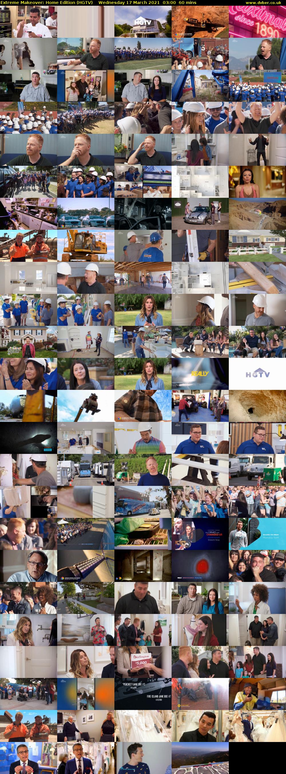 Extreme Makeover: Home Edition (HGTV) Wednesday 17 March 2021 03:00 - 04:00
