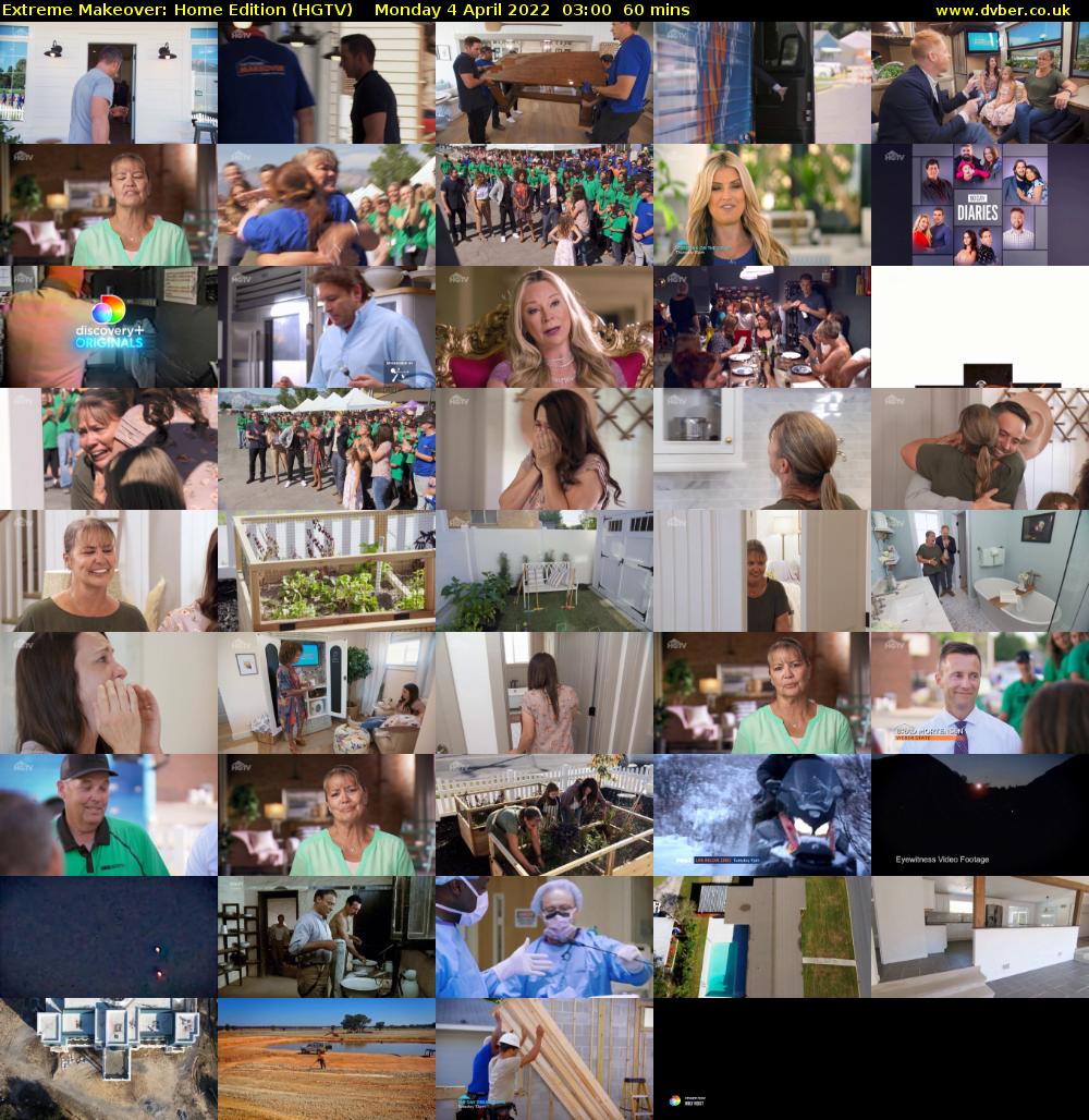 Extreme Makeover: Home Edition (HGTV) Monday 4 April 2022 03:00 - 04:00