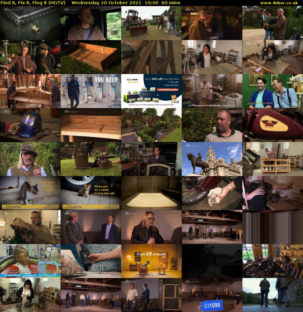 Find It, Fix It, Flog It (HGTV) Wednesday 20 October 2021 10:00 - 11:00
