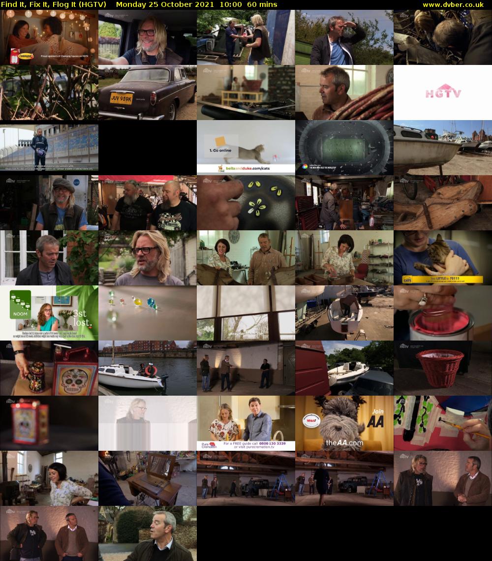 Find It, Fix It, Flog It (HGTV) Monday 25 October 2021 10:00 - 11:00