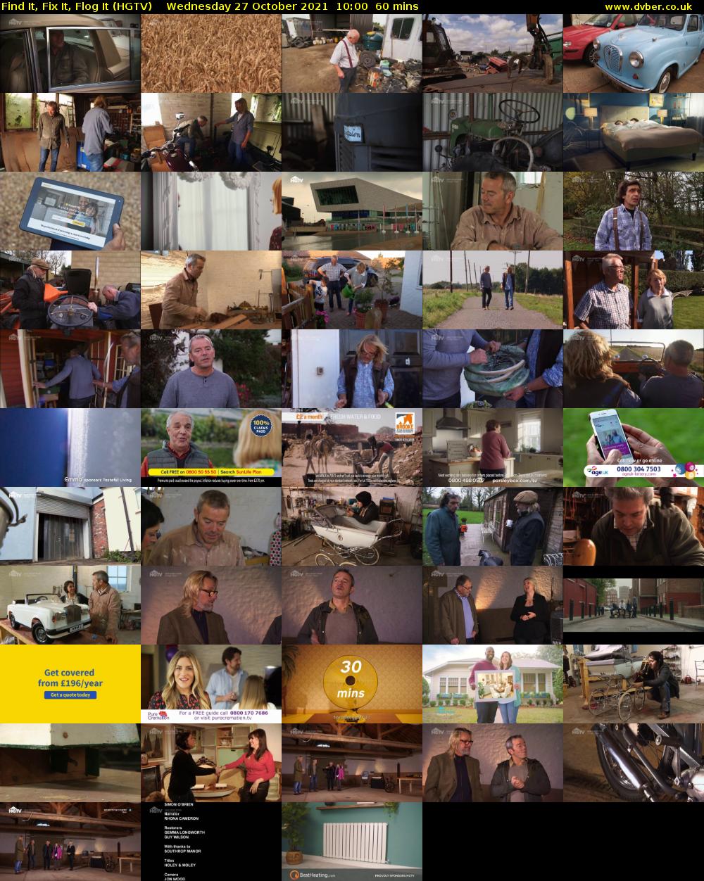 Find It, Fix It, Flog It (HGTV) Wednesday 27 October 2021 10:00 - 11:00