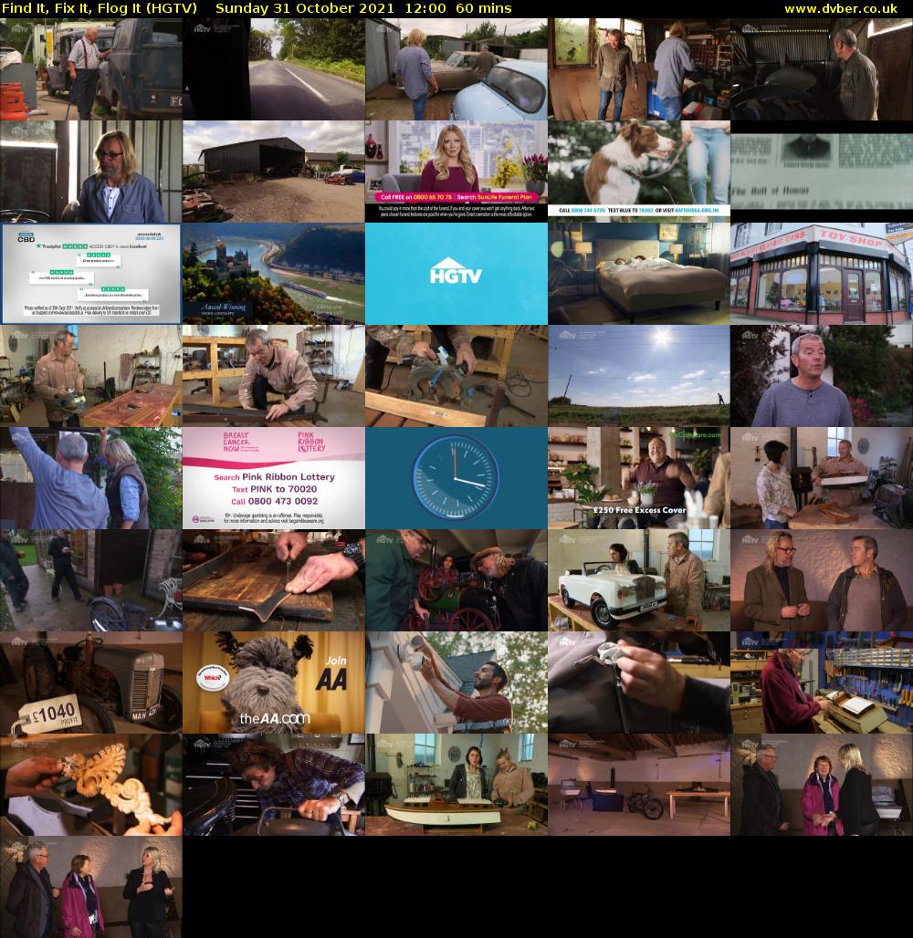 Find It, Fix It, Flog It (HGTV) Sunday 31 October 2021 12:00 - 13:00