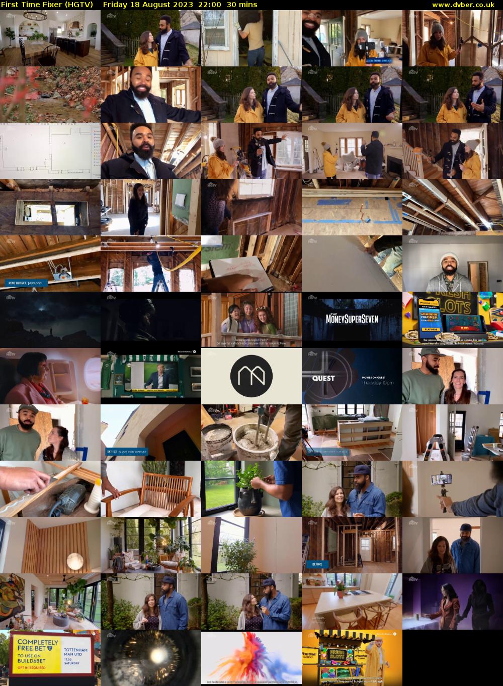 First Time Fixer (HGTV) Friday 18 August 2023 22:00 - 22:30