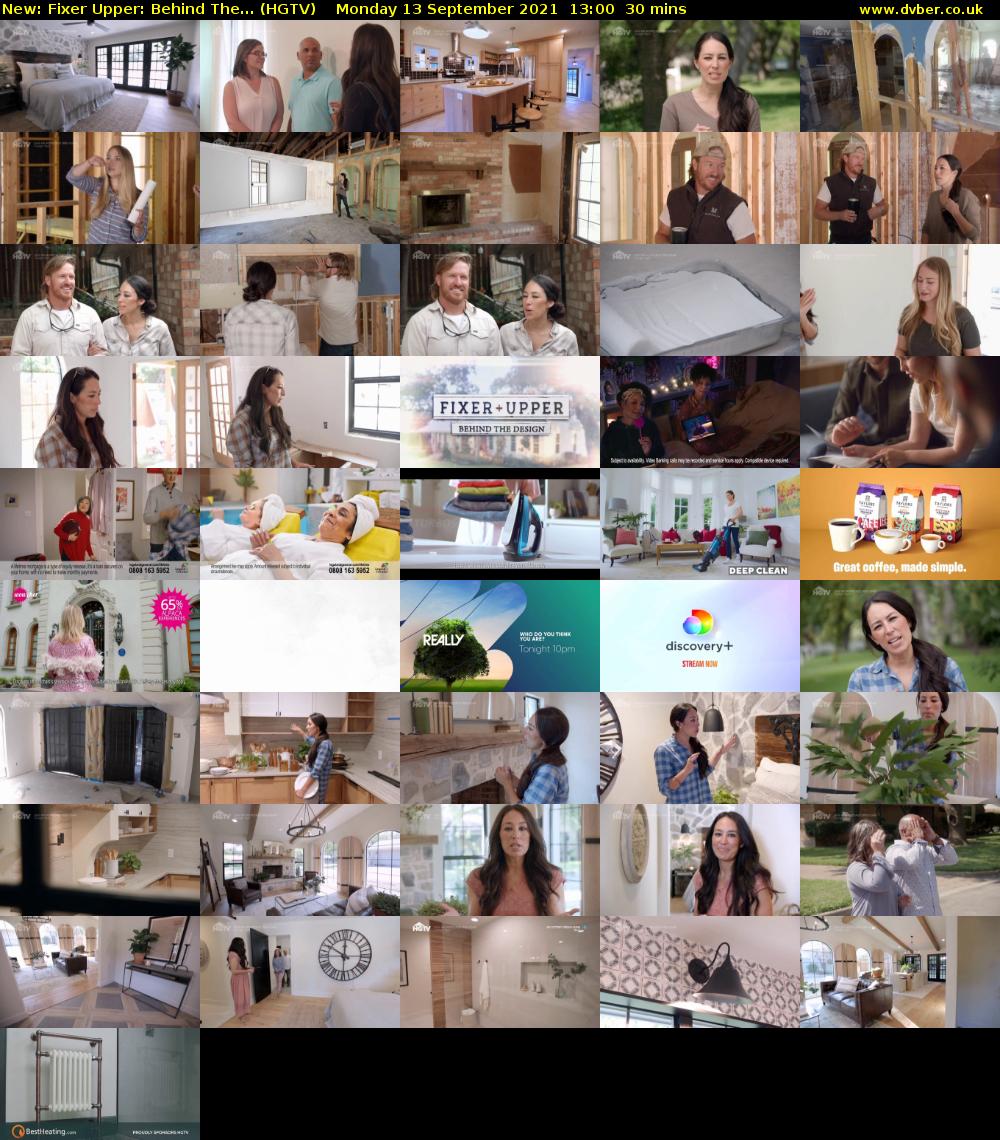 Fixer Upper: Behind The... (HGTV) Monday 13 September 2021 13:00 - 13:30