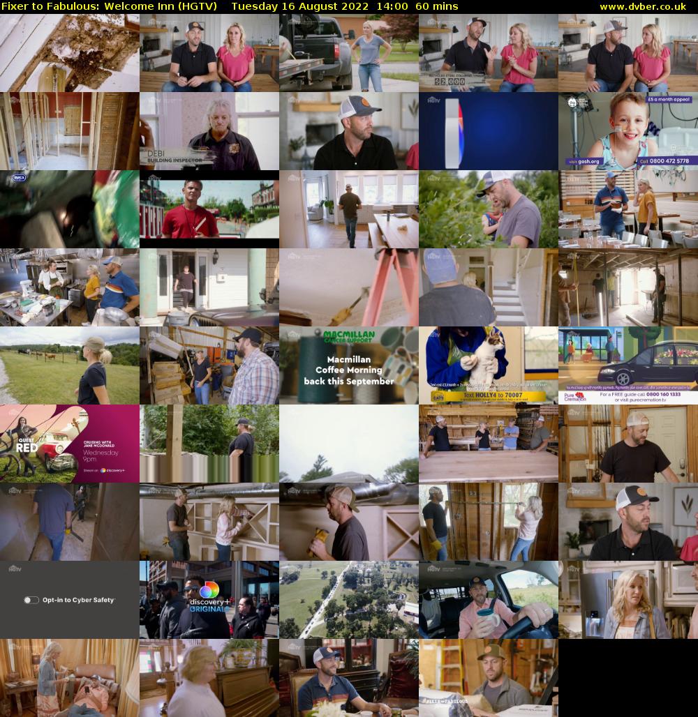 Fixer to Fabulous: Welcome Inn (HGTV) Tuesday 16 August 2022 14:00 - 15:00