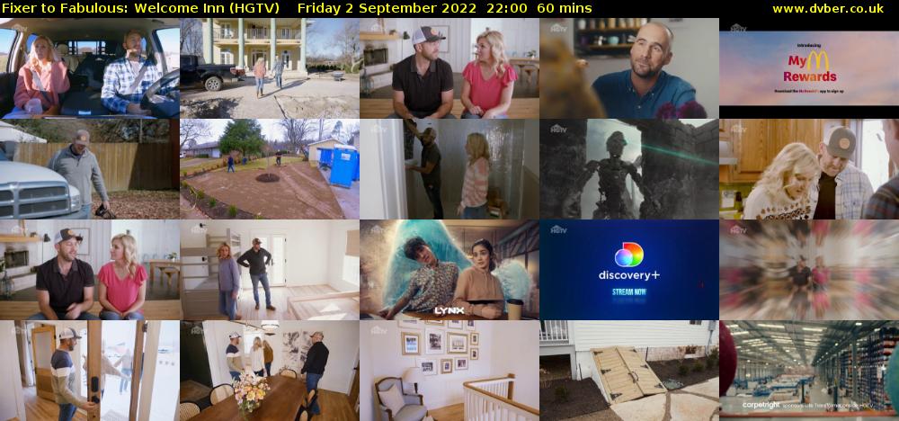 Fixer to Fabulous: Welcome Inn (HGTV) Friday 2 September 2022 22:00 - 23:00