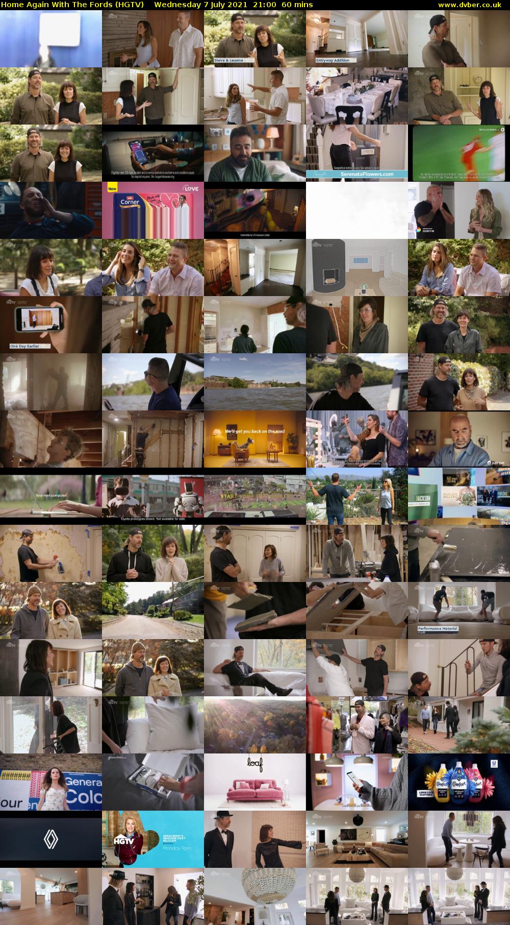 Home Again With The Fords (HGTV) Wednesday 7 July 2021 21:00 - 22:00