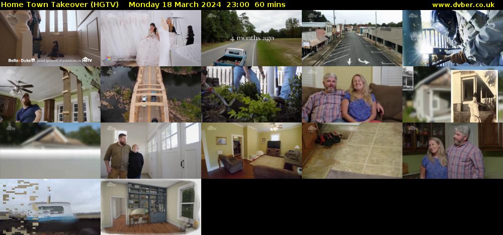 Home Town Takeover (HGTV) Monday 18 March 2024 23:00 - 00:00