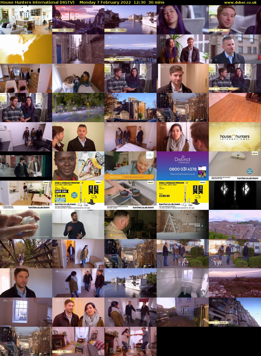 House Hunters International (HGTV) Monday 7 February 2022 12:30 - 13:00