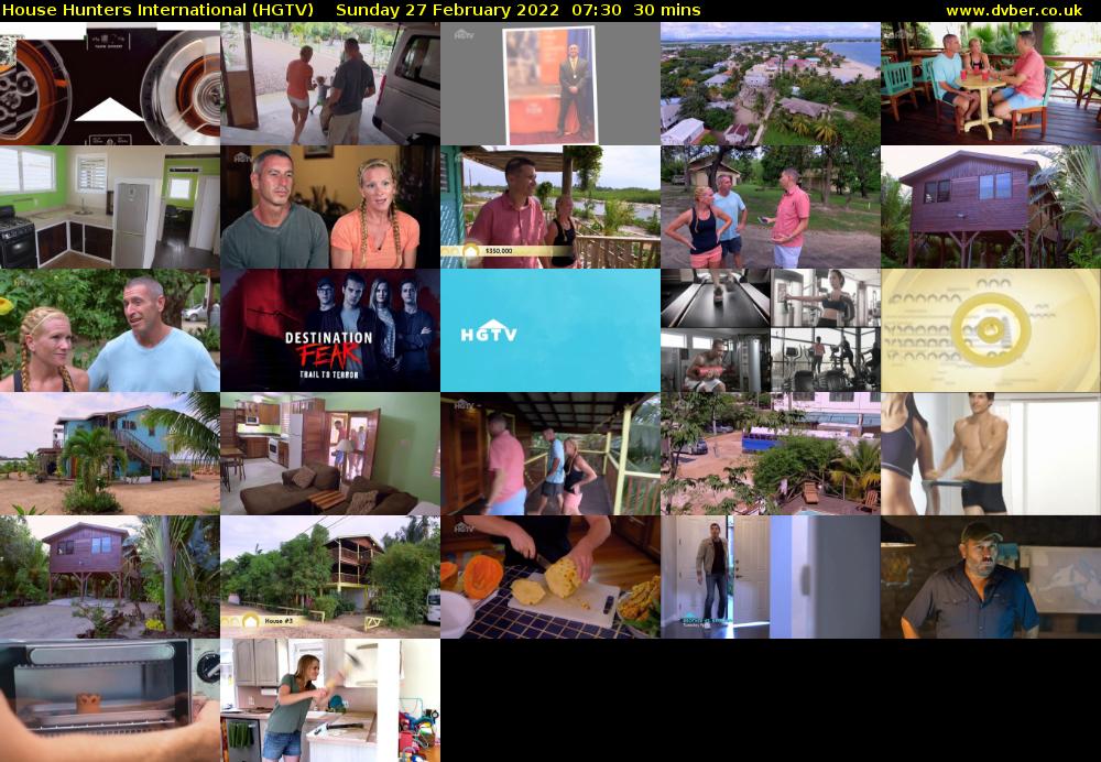 House Hunters International (HGTV) Sunday 27 February 2022 07:30 - 08:00