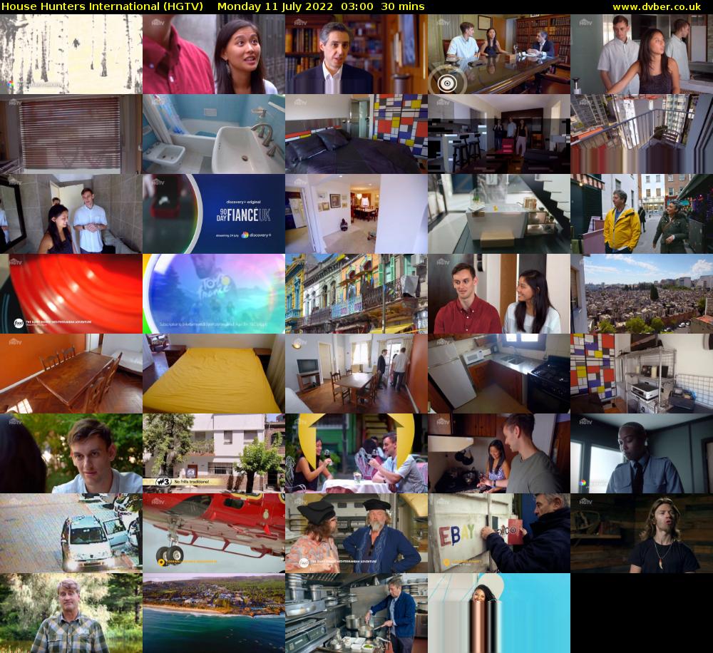 House Hunters International (HGTV) Monday 11 July 2022 03:00 - 03:30