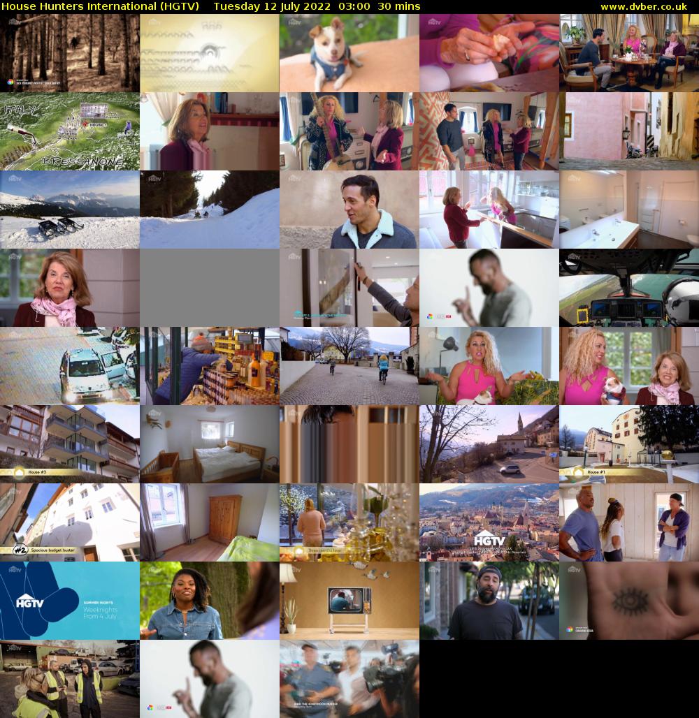 House Hunters International (HGTV) Tuesday 12 July 2022 03:00 - 03:30