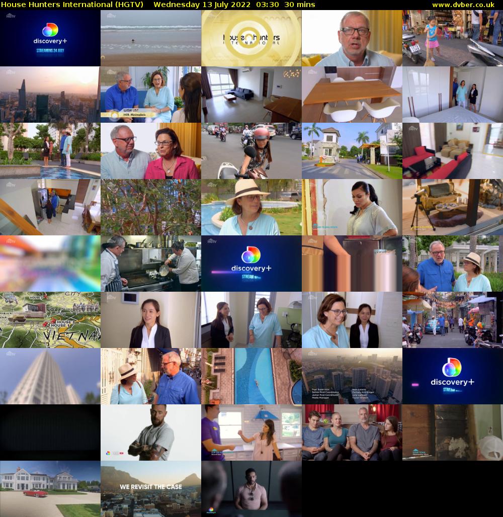 House Hunters International (HGTV) Wednesday 13 July 2022 03:30 - 04:00