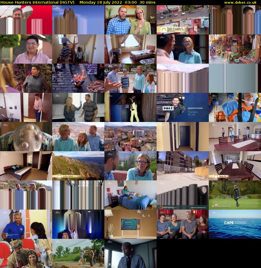 House Hunters International (HGTV) Monday 18 July 2022 03:00 - 03:30