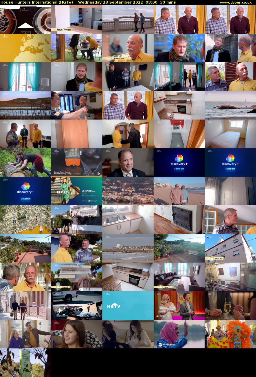 House Hunters International (HGTV) Wednesday 28 September 2022 03:00 - 03:30