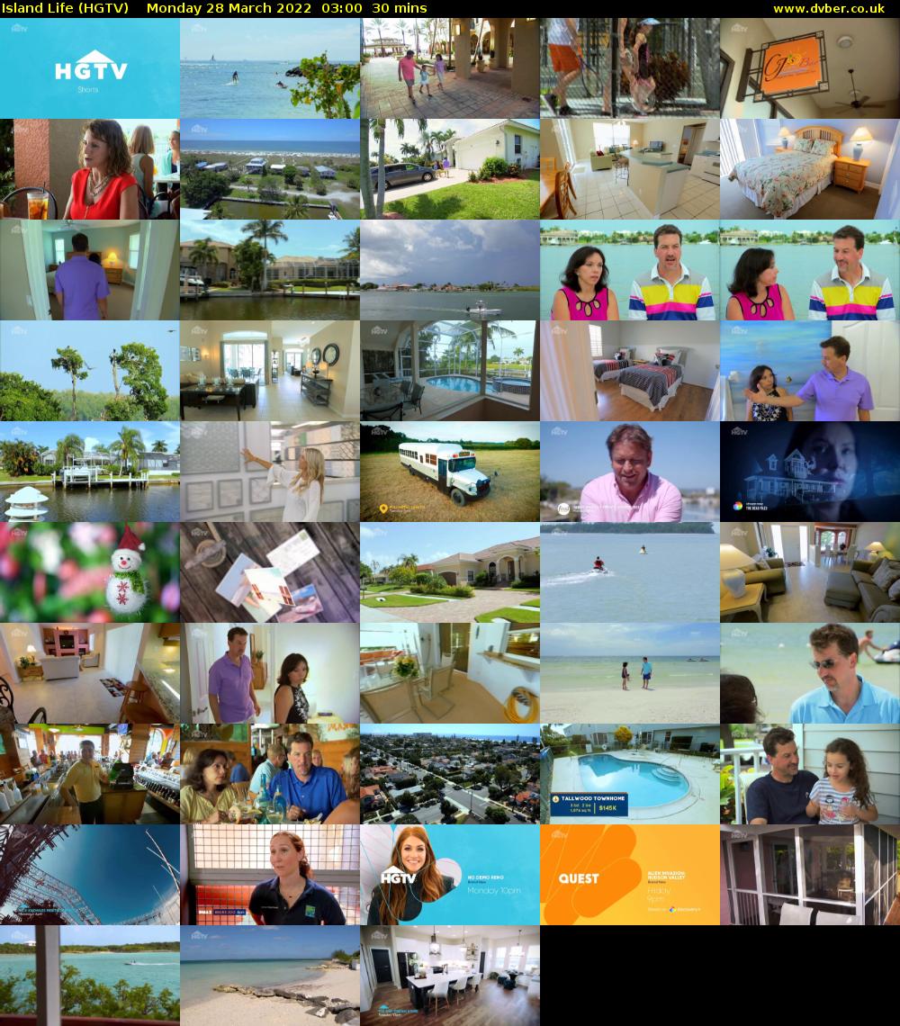 Island Life (HGTV) Monday 28 March 2022 03:00 - 03:30