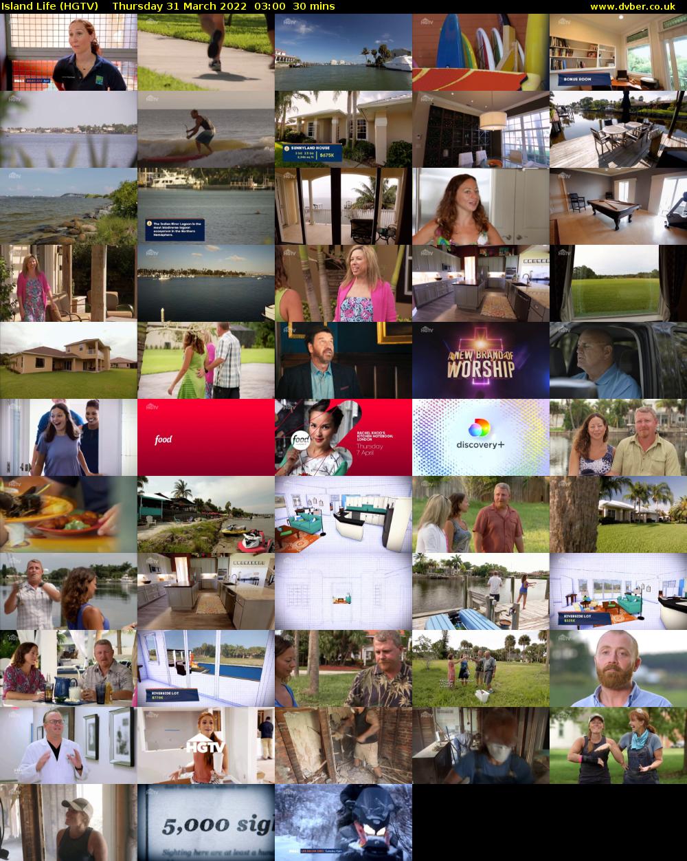 Island Life (HGTV) Thursday 31 March 2022 03:00 - 03:30