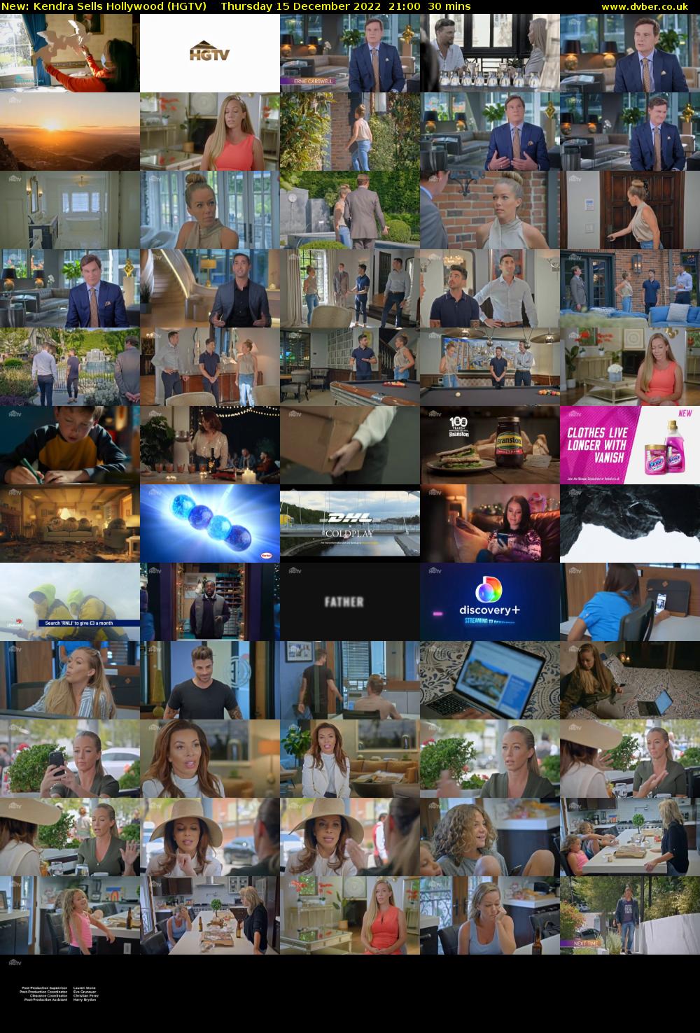 Kendra Sells Hollywood (HGTV) Thursday 15 December 2022 21:00 - 21:30