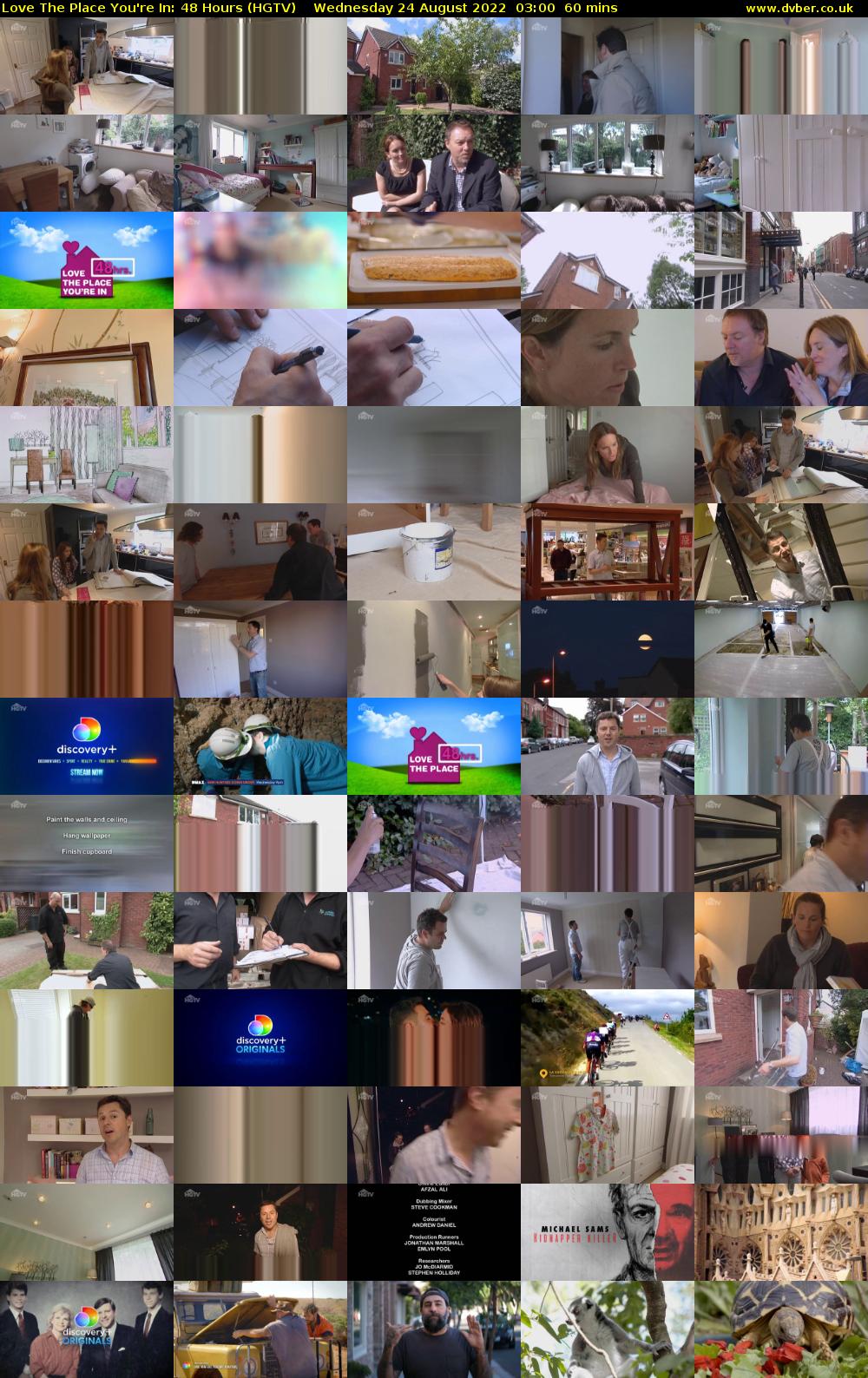 Love The Place You're In: 48 Hours (HGTV) Wednesday 24 August 2022 03:00 - 04:00