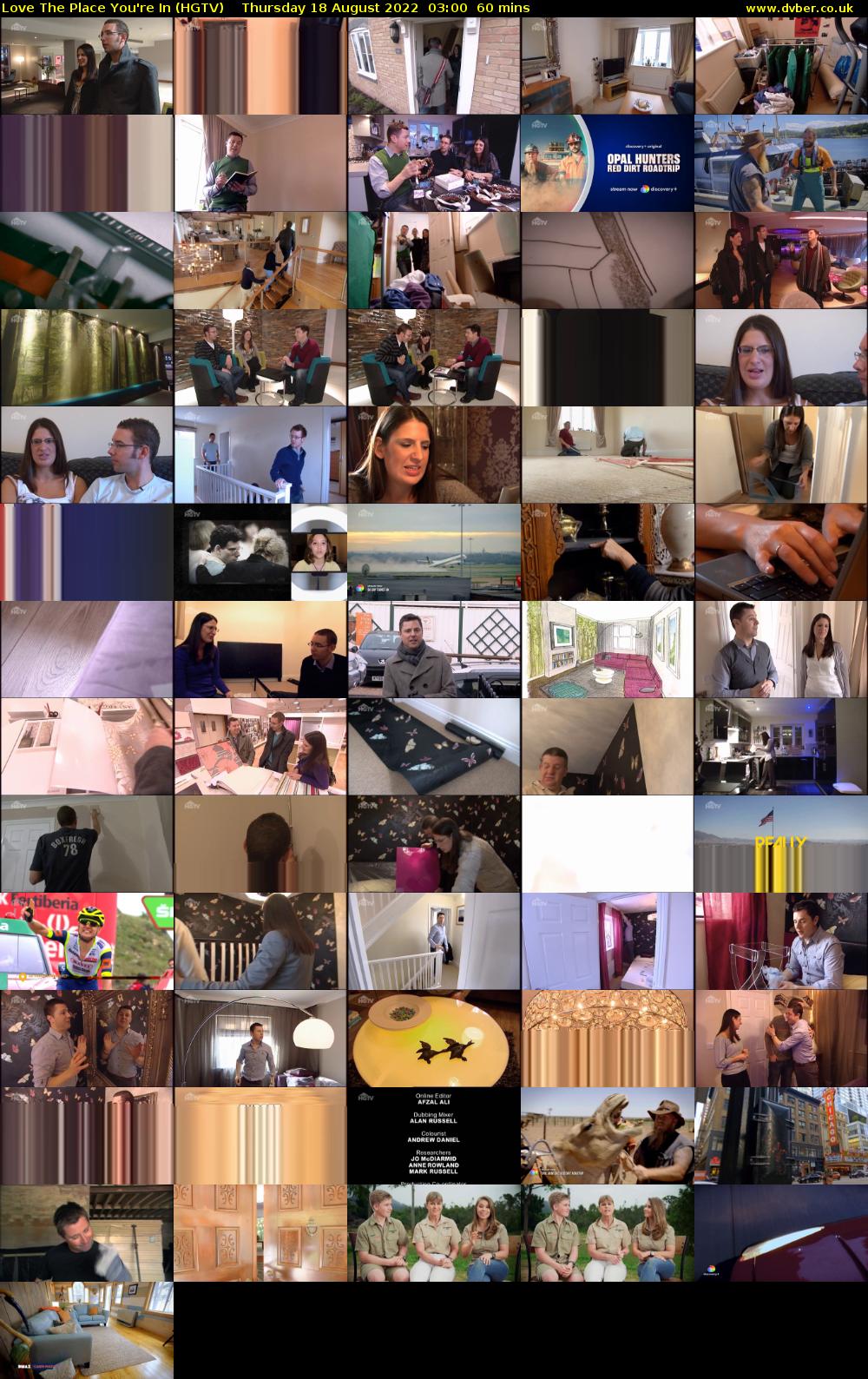 Love The Place You're In (HGTV) Thursday 18 August 2022 03:00 - 04:00